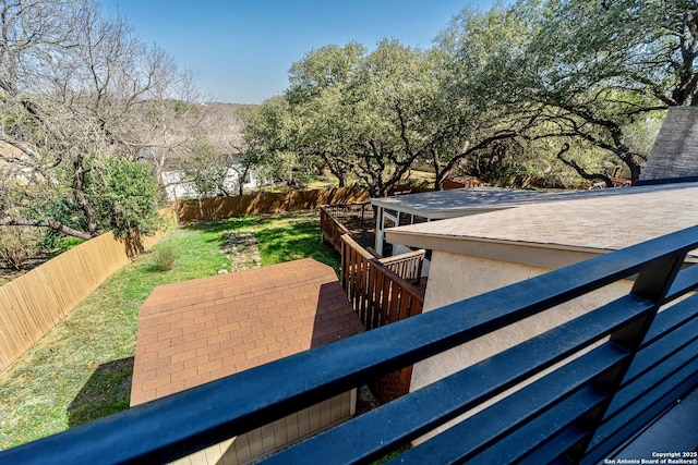 view of patio featuring a fenced backyard