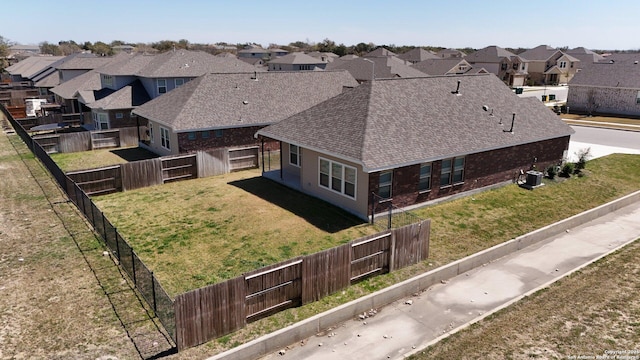 drone / aerial view with a residential view