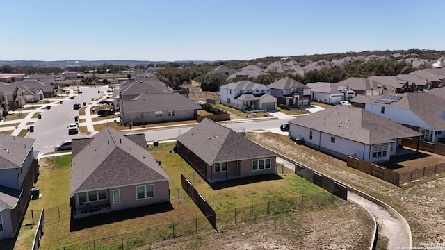 bird's eye view with a residential view