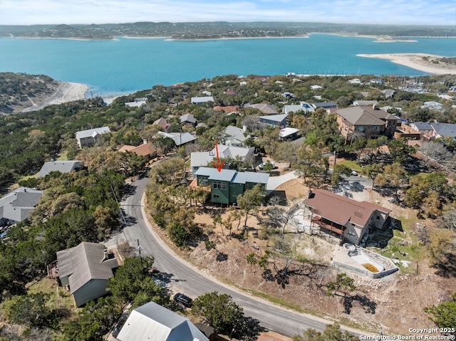 301 Vip Dr, Canyon Lake, TX 78133 - birds eye view of property featuring a water view and a residential view