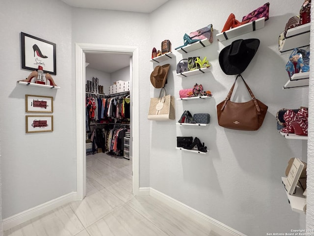 view of walk in closet