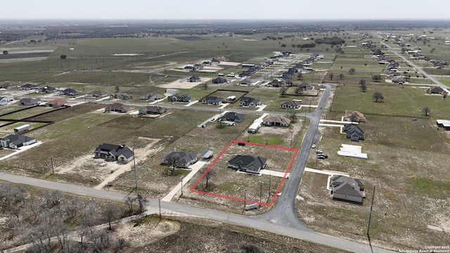 bird's eye view with a rural view