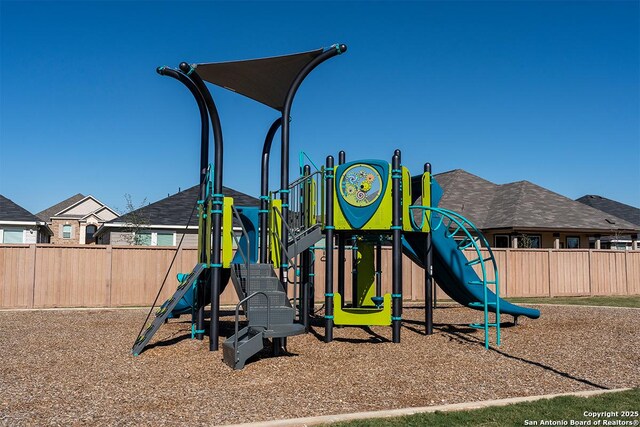 community play area with fence