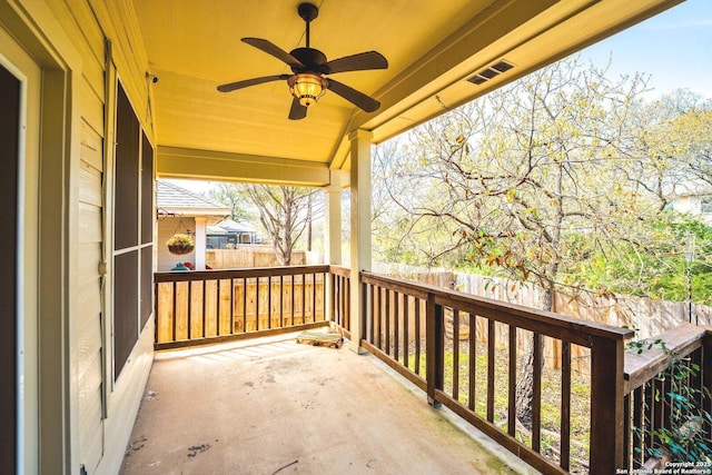 26823 Rustic Brk, San Antonio, TX 78261 - balcony featuring visible vents, a patio, and ceiling fan