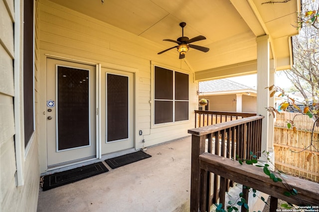 26823 Rustic Brk, San Antonio, TX 78261 - view of exterior entry with ceiling fan