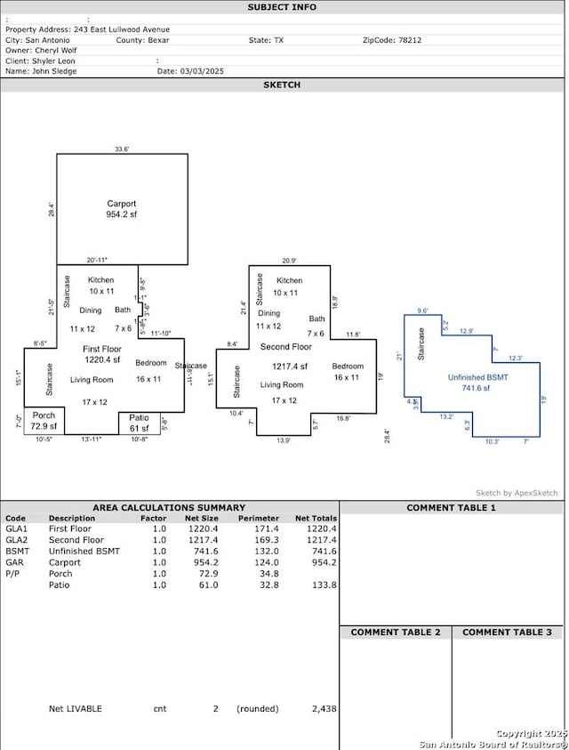 243 E Lullwood, San Antonio, TX 78212 - view of layout
