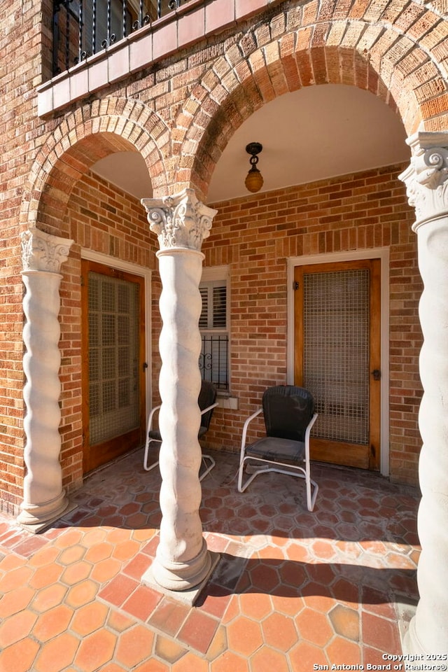 243 E Lullwood, San Antonio, TX 78212 - entrance to property with brick siding