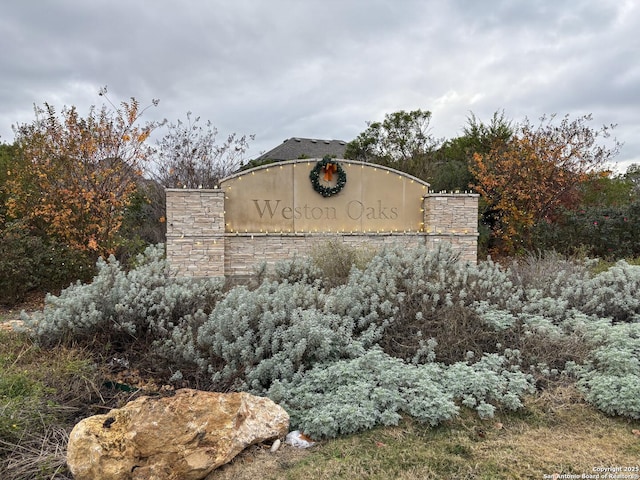 view of community sign