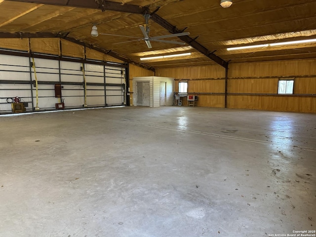 garage featuring metal wall