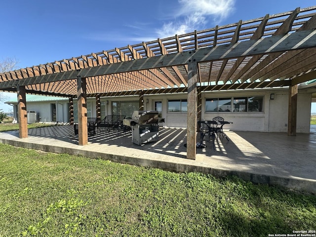 view of patio / terrace featuring grilling area and central AC unit