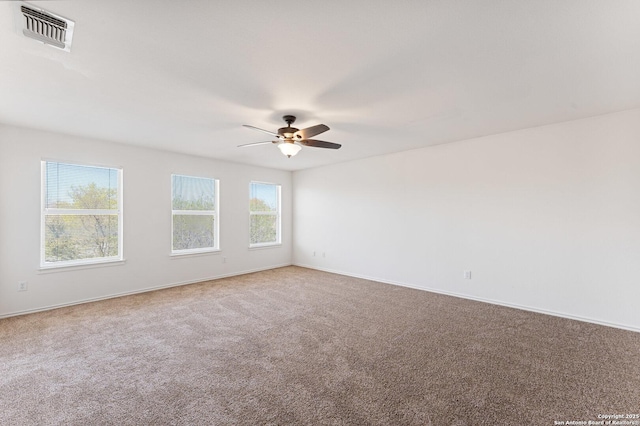 12319 Stable Road Dr, San Antonio, TX 78249 - carpeted empty room with visible vents, baseboards, and a ceiling fan