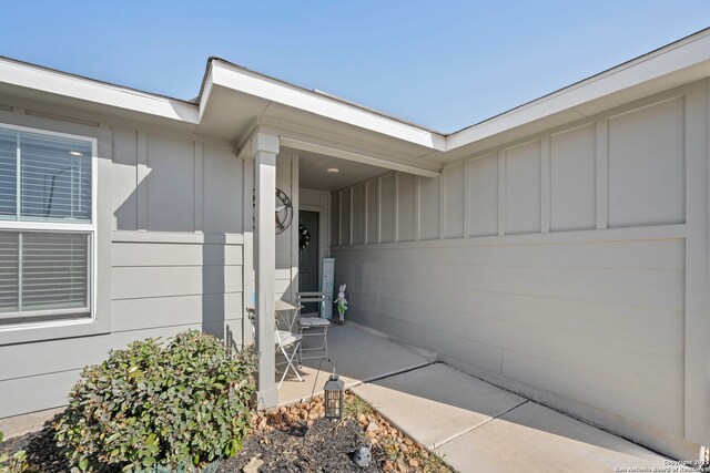 923 Empress Brilliant, San Antonio, TX 78253 - view of exterior entry featuring board and batten siding