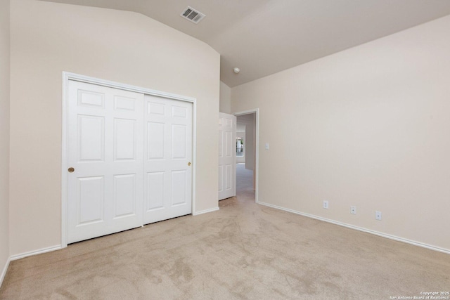 14204 Auberry, Helotes, TX 78023 - unfurnished bedroom featuring vaulted ceiling, carpet floors, baseboards, and a closet