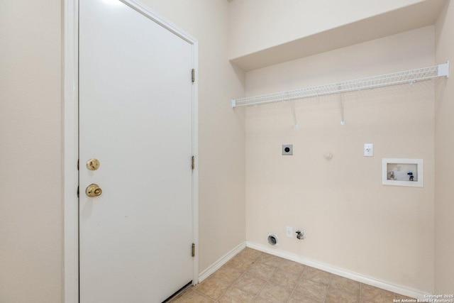 14204 Auberry, Helotes, TX 78023 - washroom featuring hookup for a gas dryer, hookup for an electric dryer, washer hookup, and baseboards