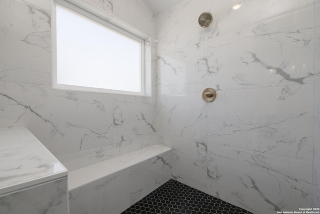 106 Bank St Unit 201, San Antonio, TX 78204 - full bathroom with a marble finish shower