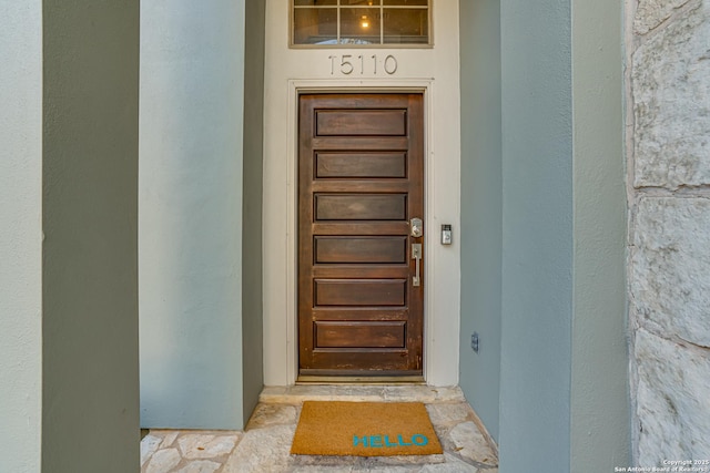 15110 Grayoak Frst, San Antonio, TX 78248 - property entrance with stucco siding