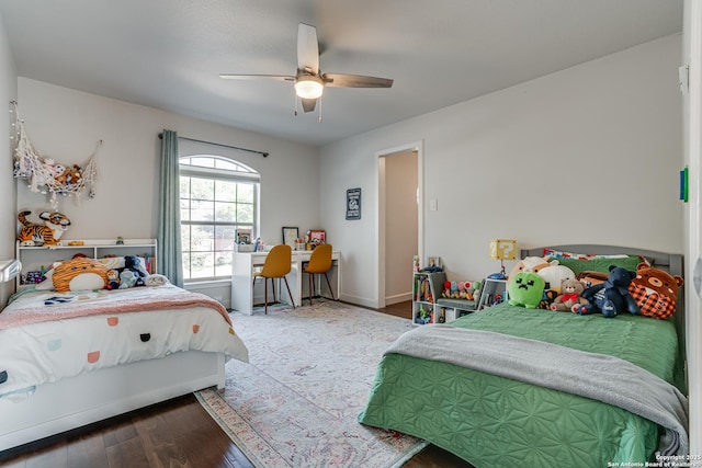 15110 Grayoak Frst, San Antonio, TX 78248 - bedroom with ceiling fan and wood finished floors
