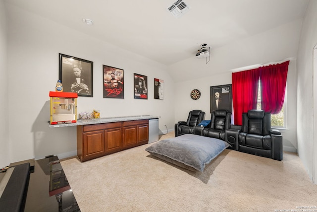 13606 Beck Ml, San Antonio, TX 78253 - bedroom with vaulted ceiling, carpet, visible vents, and baseboards