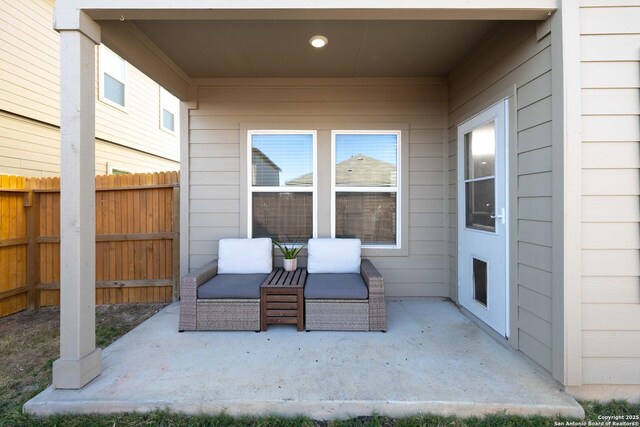 view of patio with fence