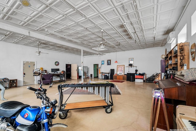 1651 W Woodlawn, San Antonio, TX 78201 - garage with a ceiling fan and a wall unit AC