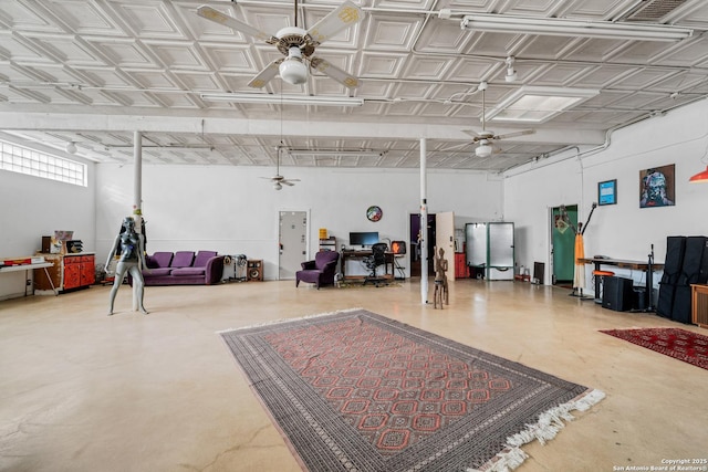 1651 W Woodlawn, San Antonio, TX 78201 - garage with a ceiling fan