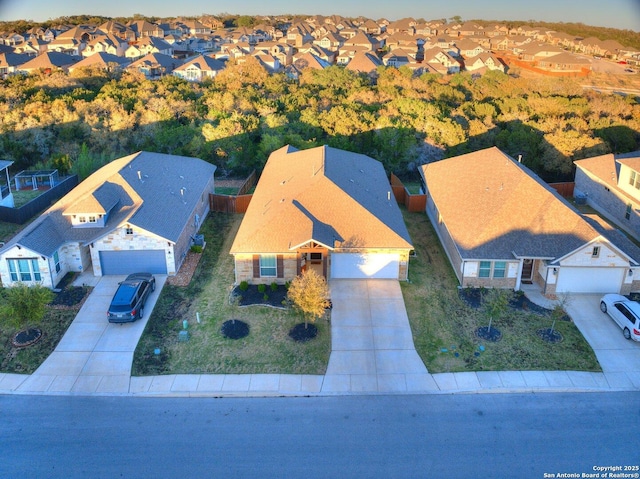 bird's eye view featuring a residential view