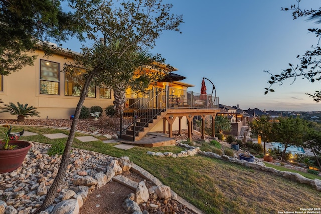 21335 Rembrandt, San Antonio, TX 78256 - exterior space with stairway and a wooden deck