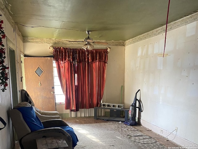 unfurnished room with a ceiling fan