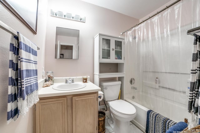 12938 Ocean Glade, San Antonio, TX 78249 - bathroom with toilet, shower / tub combo with curtain, and vanity