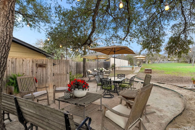 262 Rockhill Dr, San Antonio, TX 78209 - view of patio / terrace featuring a fenced backyard and outdoor dining space