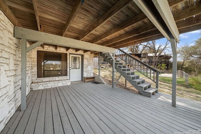 831 Hill Top, Canyon Lake, TX 78133 - wooden terrace with stairs