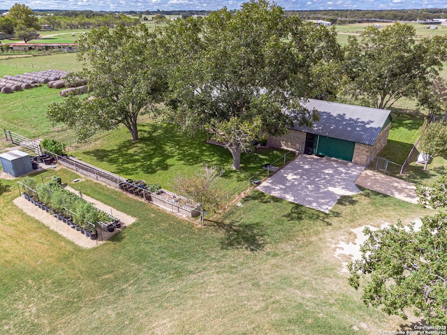 drone / aerial view featuring a rural view