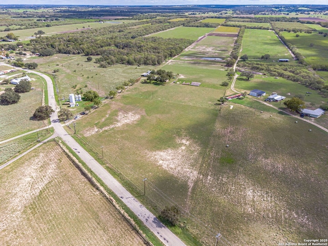 aerial view with a rural view