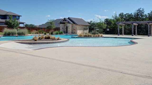 143 Lukas Cv, San Antonio, TX 78253 - pool with fence, a pergola, and a patio area