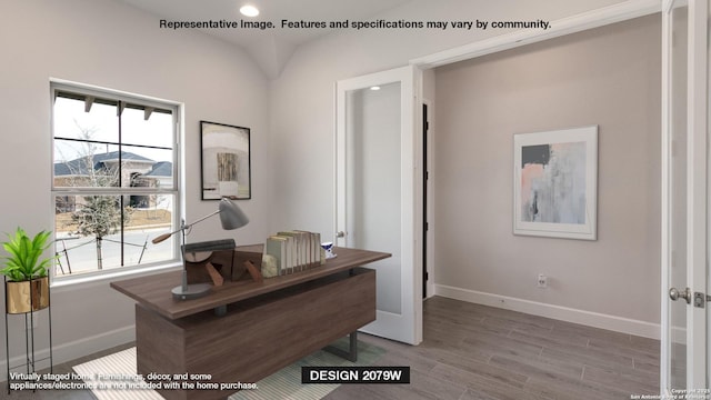 12937 Gilmore Bnd, San Antonio, TX 78245 - office featuring baseboards, wood finished floors, and recessed lighting