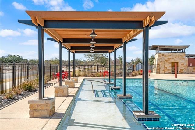 9623 Van Horn, San Antonio, TX 78254 - community pool with a patio area and fence