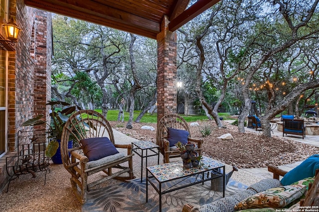 409 Sandy Oaks, Boerne, TX 78015 - view of patio featuring outdoor lounge area