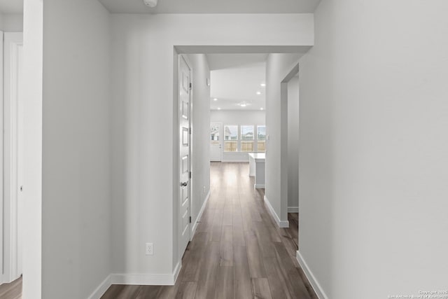1509 Passmore Downs, New Braunfels, TX 78130 - hall with wood finished floors, baseboards, and recessed lighting