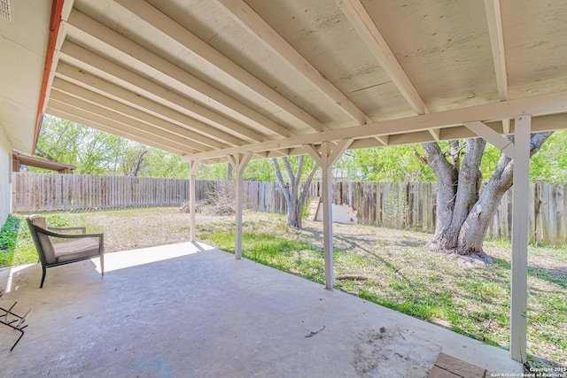view of patio / terrace featuring a fenced backyard