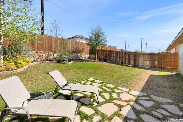 7015 Capella Cir, San Antonio, TX 78252 - view of yard with a fenced backyard and a patio area