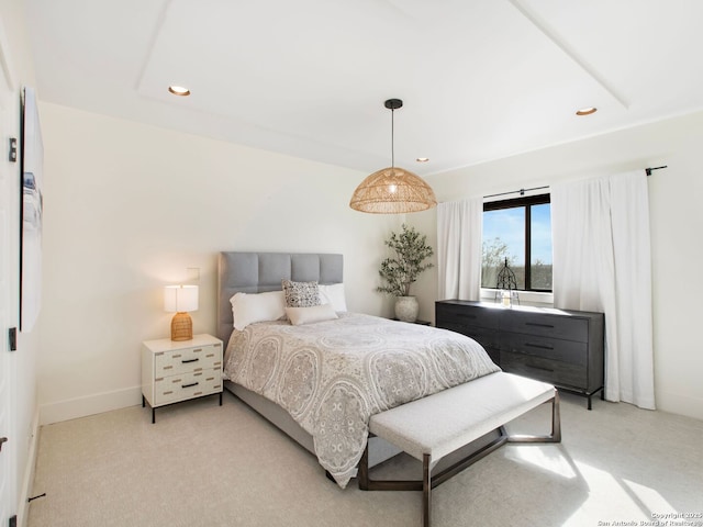 7110 Bella Rose, San Antonio, TX 78256 - bedroom with baseboards, light colored carpet, and recessed lighting