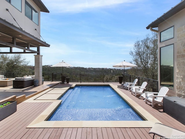 7110 Bella Rose, San Antonio, TX 78256 - view of pool featuring an outdoor hangout area, a fenced in pool, and a deck