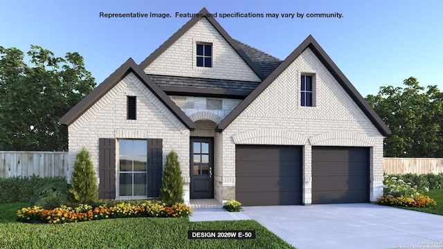 view of front of house with driveway and fence