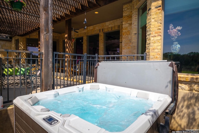 1931 Havenwood Blvd, New Braunfels, TX 78132 - view of patio / terrace featuring a hot tub