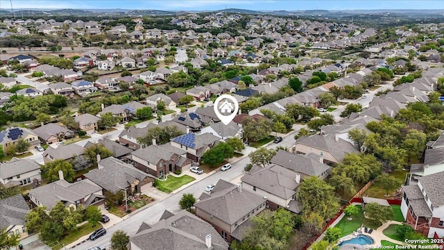 bird's eye view with a residential view