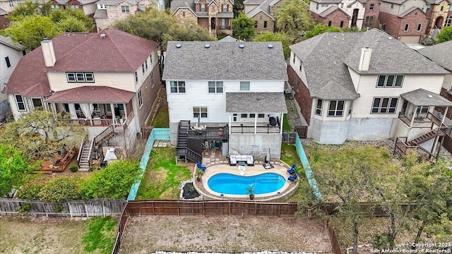 birds eye view of property featuring a residential view
