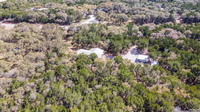 bird's eye view featuring a view of trees