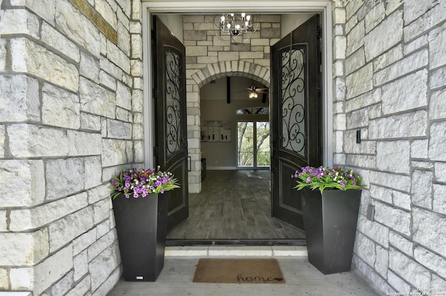 1609 Havenwood, New Braunfels, TX 78132 - doorway to property featuring stone siding
