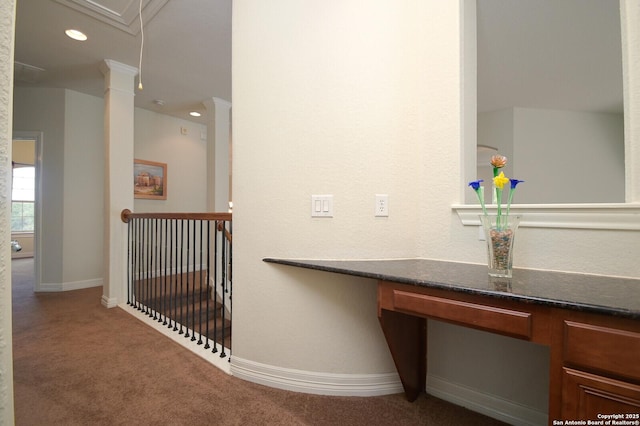 4630 Grass Fight, San Antonio, TX 78253 - interior space with built in desk, carpet, baseboards, and recessed lighting