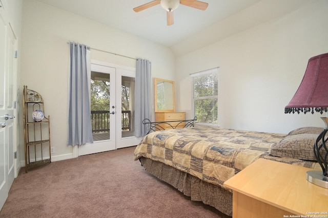 4630 Grass Fight, San Antonio, TX 78253 - carpeted bedroom with baseboards, ceiling fan, access to outside, and french doors